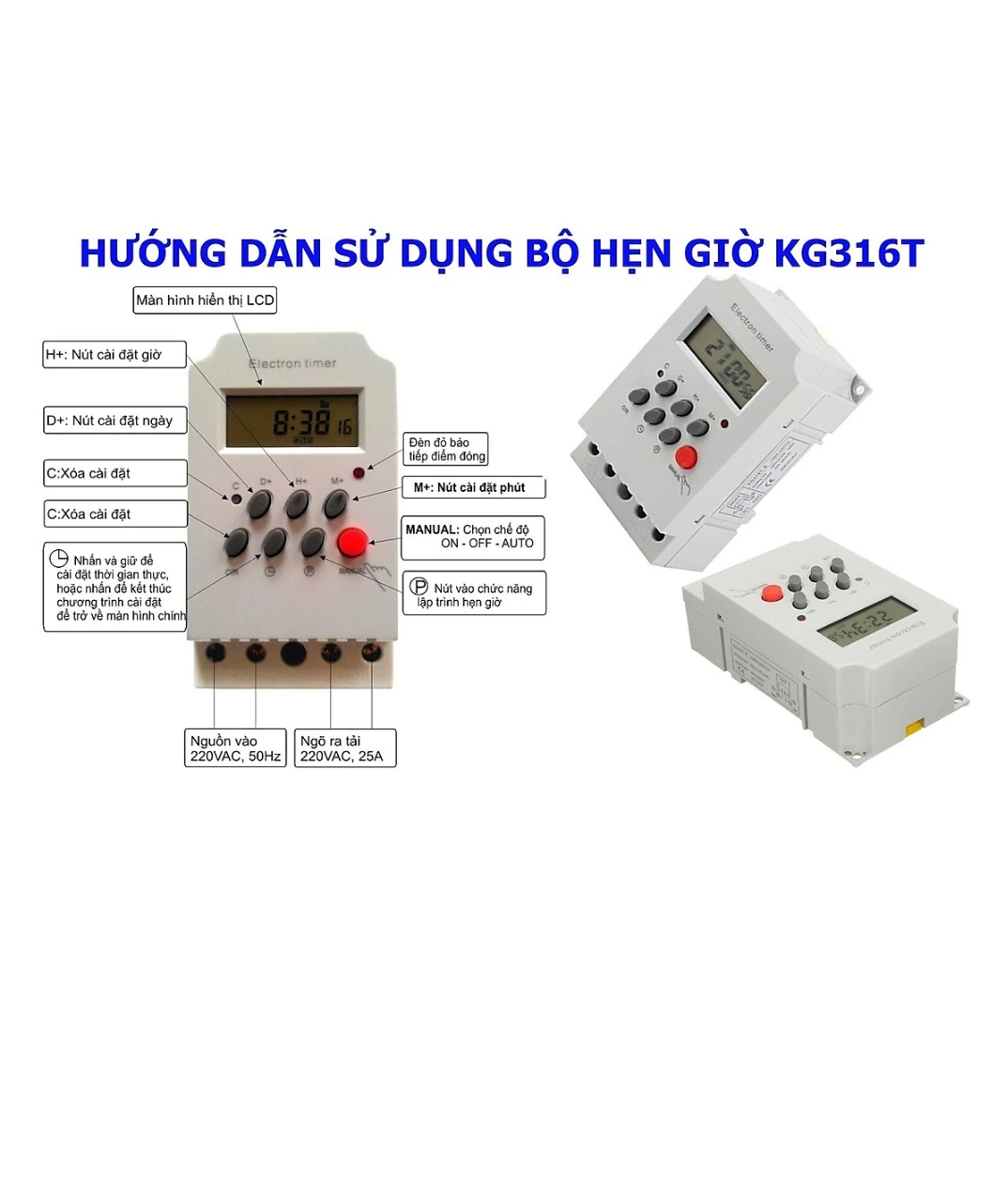 Bộ tưới cây tự động Van điện từ pi 21+ hẹn giờ KG316T