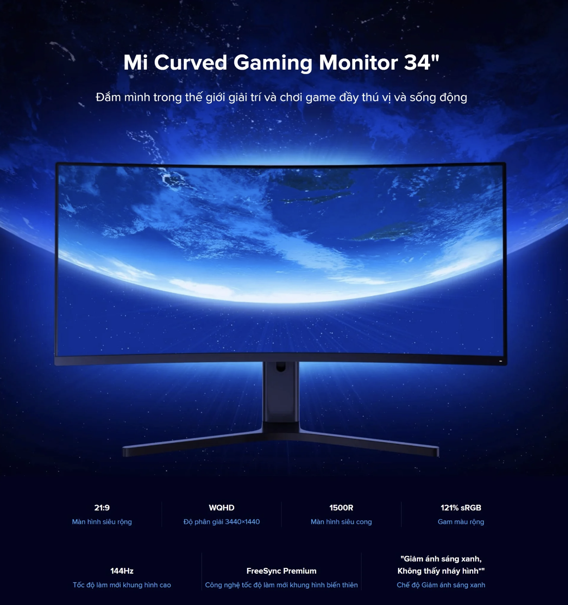Màn Hình Cong Xiaomi Redmi Mi Curved G34WQ 34 Inch Tần Số 180 Hz 2K Có VESA Chơi Game Làm Việc Thoải Mái - Hàng Nhập Khẩu