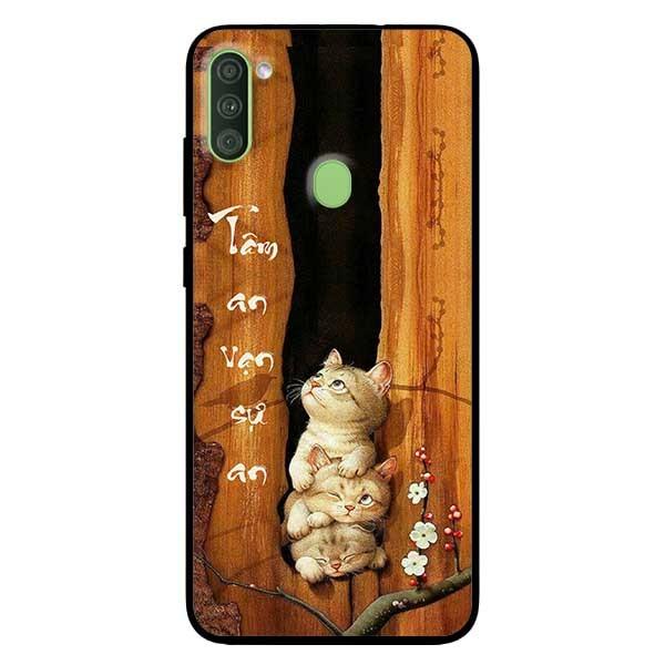 Ốp lưng dành cho Samsung Galaxy A11 mẫu Tâm An Chú Mèo