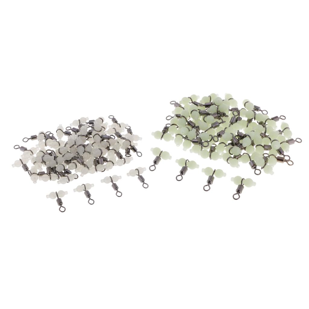 50x Luminous Gourd Rolling Swivel 3 Way Cross Line Connector Sea Fishing S