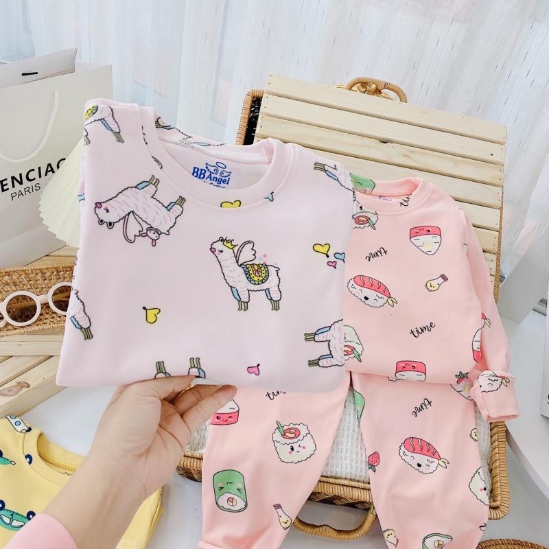 Bộ nỉ bé trai,bé gái hàng bb angel sz đại 23-33kg.chất nỉ dày mịn đẹp ,ko bai,ko xù.