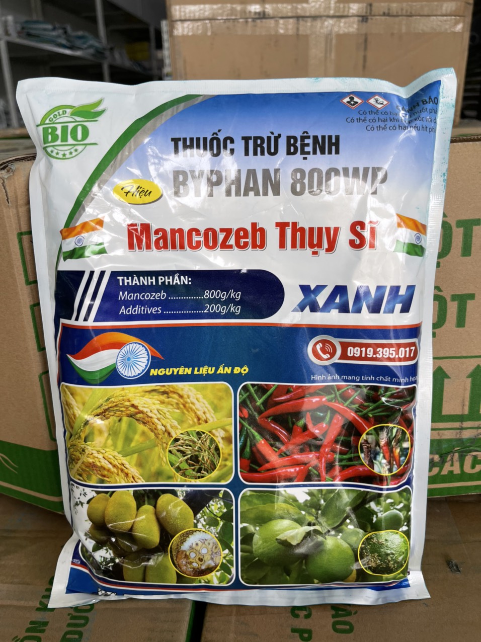 Sản Phẩm bảo vệ cây trồng Mancozeb XANH Thụy Sĩ gói 1kg