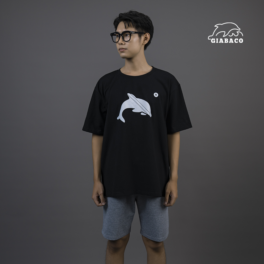 BLACK T-SHIRT Dolphin-GIABACO
