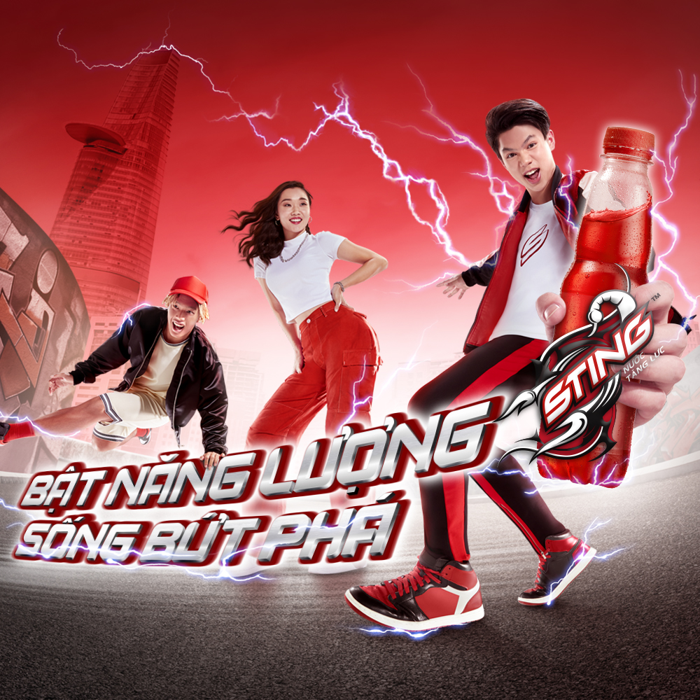 Thùng 24 Lon Nước Tăng Lực Sting Dâu
