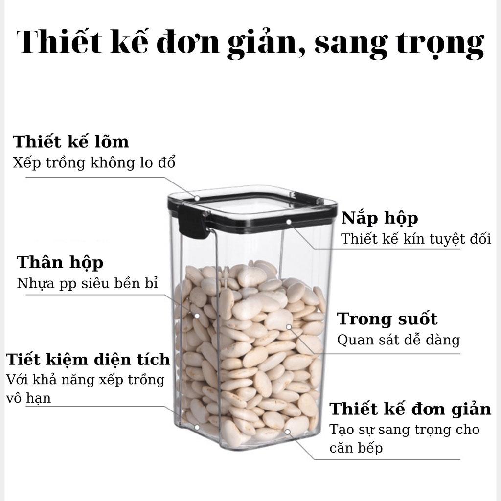 Hộp Đựng Ngũ Cốc, Hộp Bảo Quản Đồ Khô Nắp Kín Chống Ẩm Mốc Mối Mọt