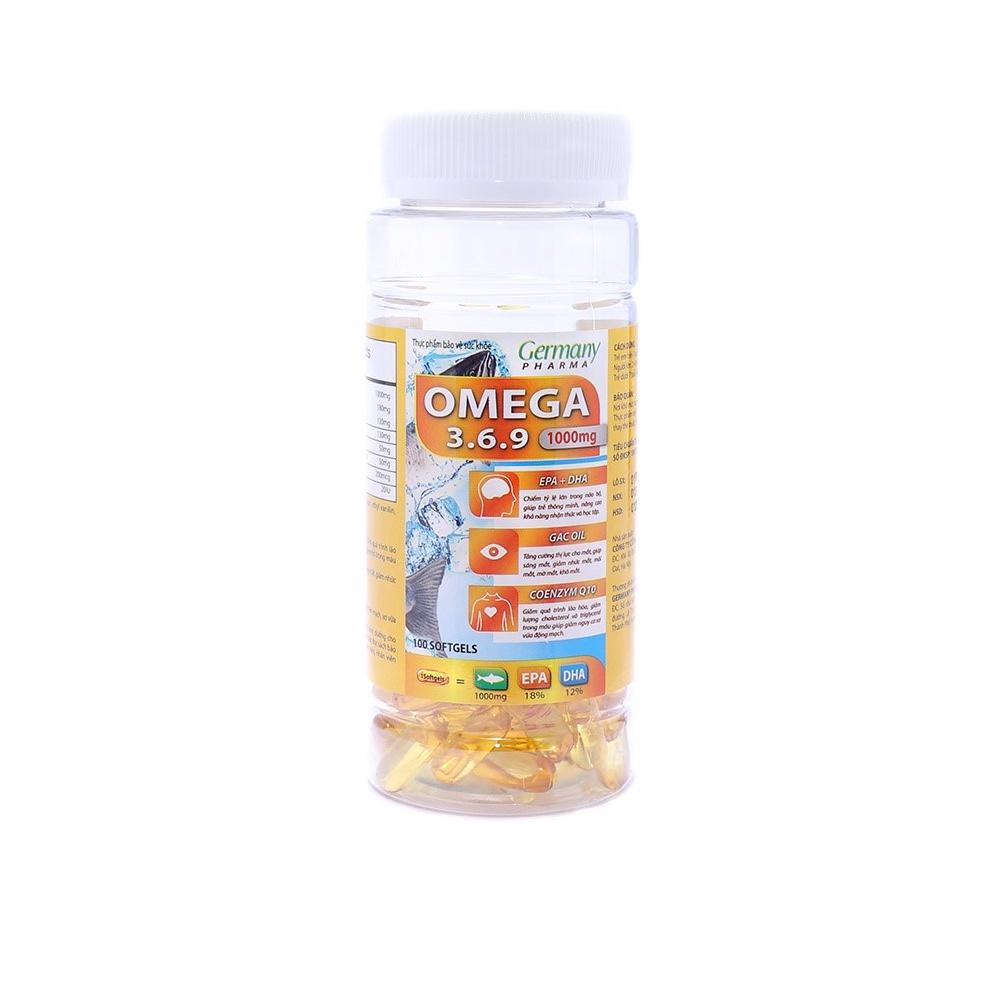 Viên dầu cá Omega 3 6 9 Bổ não, sáng mắt, khỏe mạnh tim mạch - 100 viên