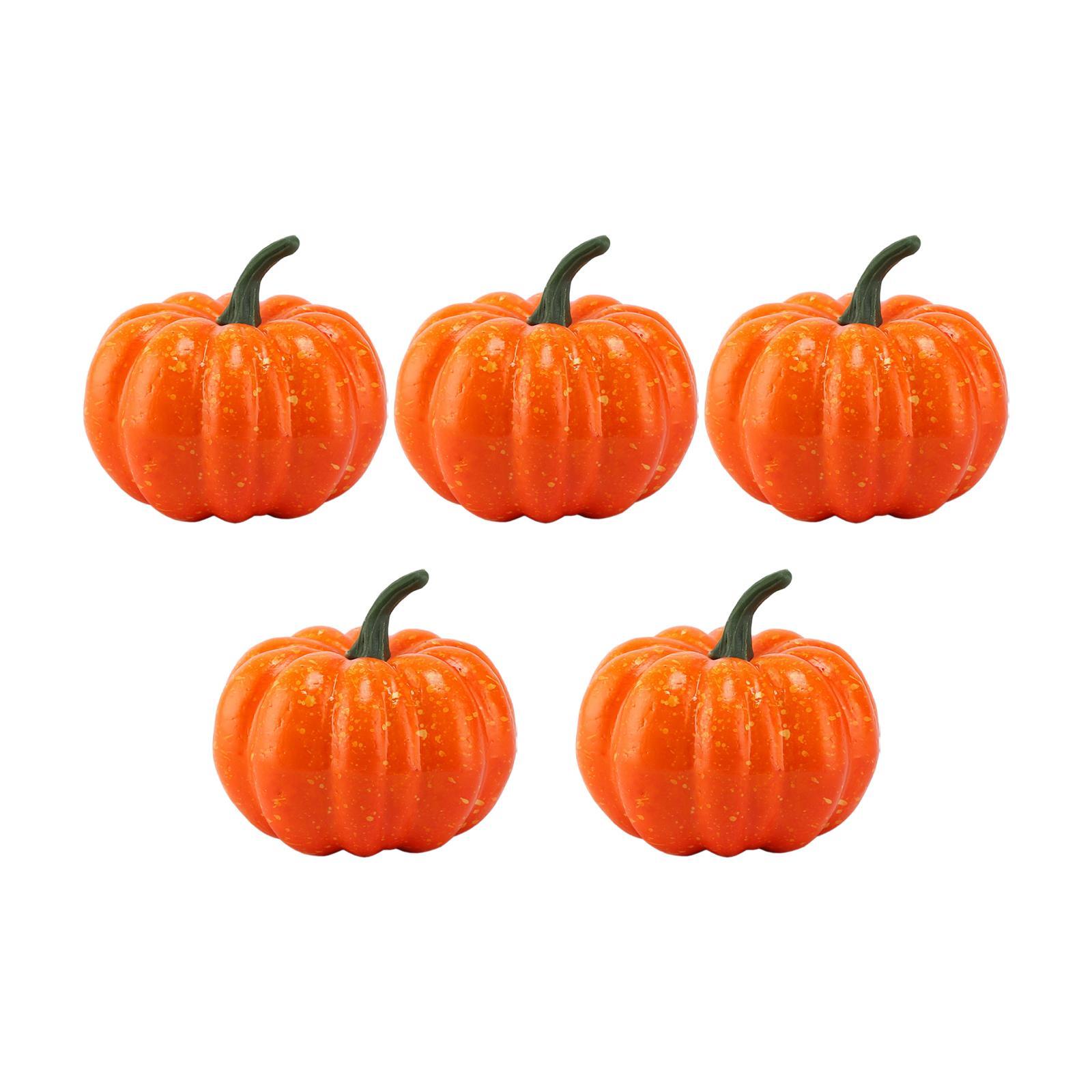 5Pcs Fake Pumpkins Model/ Mini Simulation Pumpkins Model/ Mini Children's Education Tool /Fake Foam Pumpkins for Halloween