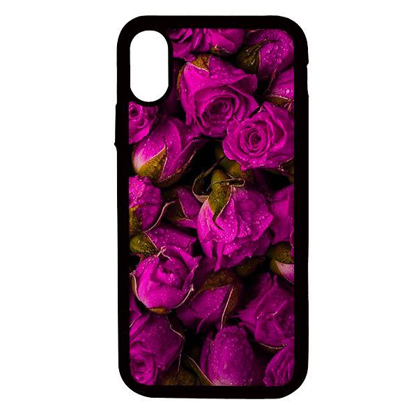 Ốp lưng cho điện thoại Iphone X Hoa hồng tím - Hàng chính hãng