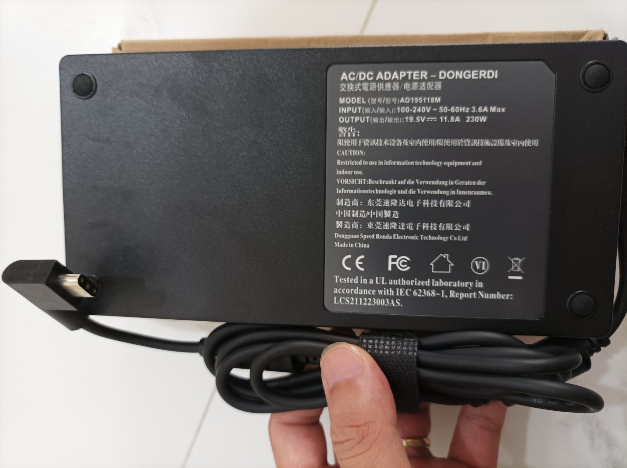 Sạc dành cho (AC Power Adapter Charger For) Laptop Razer Blade Pro 17 2021 RC30-024801 19.5v 11.8a 230W hàng nhập khẩu