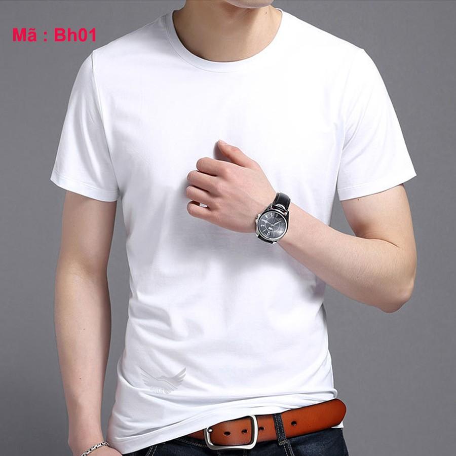 Áo thun nam cổ tròn màu trắng
