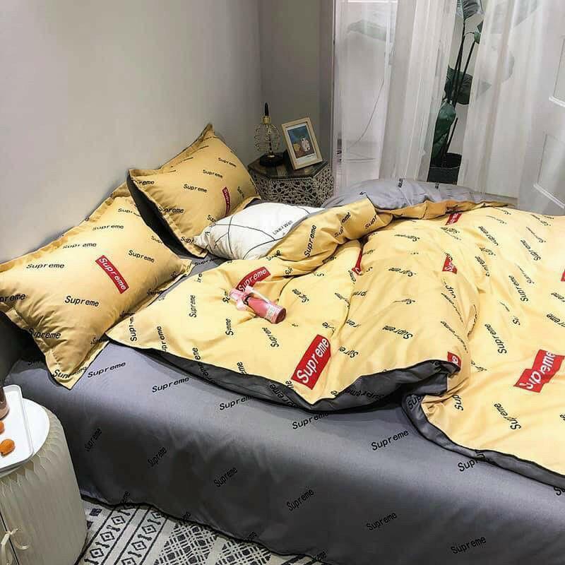 Bộ chăn ga cotton poly nhập khẩu 4 món nhiều màu