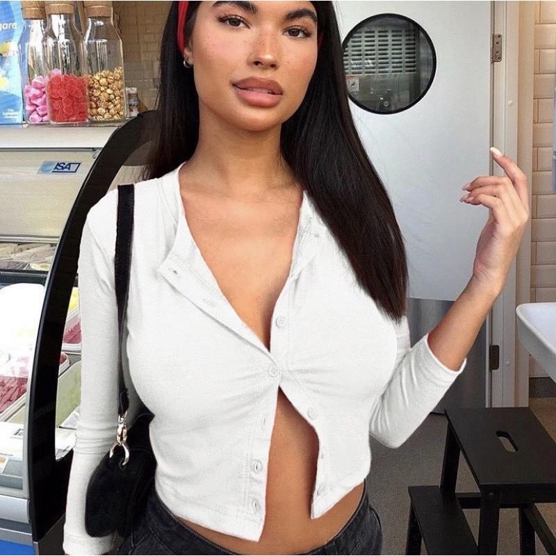 Crop-top tay dài