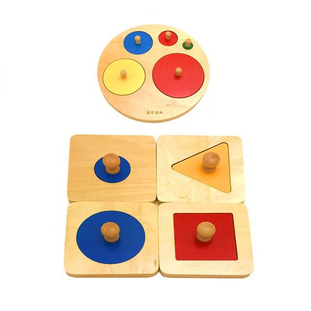 -Set 5 Bảng Ghép Hình Giáo Cụ Montessori Giai Đoan 14 Tháng Tuổi