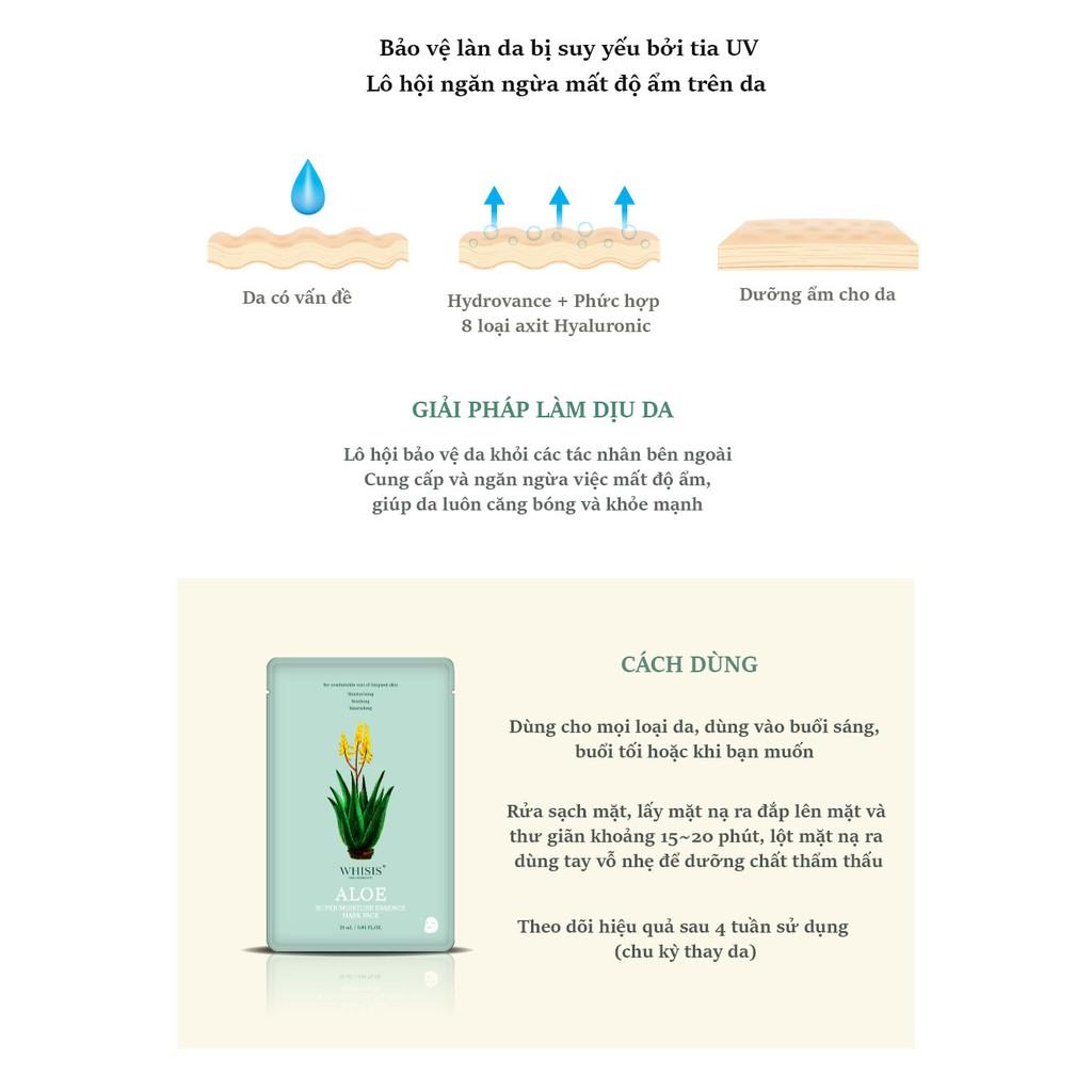 Mặt nạ tinh chất Nhụy hoa Lô hội WHISIS Aloe Super Moisture Esssence Mask Pack