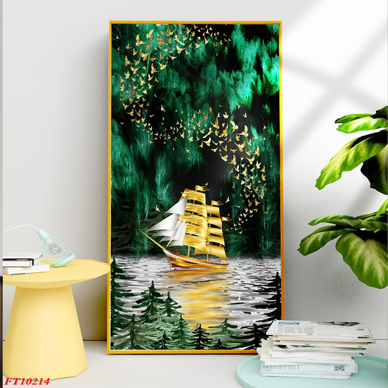 Tranh Phong Cảnh Biển Treo Tường Phòng Khách - Tranh Canvas Thuyền Buồm Căng Gió