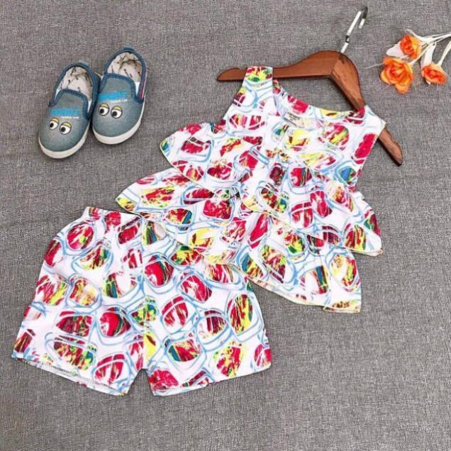 Bộ bánh bèo 2 tầng cho bé gái - Bộ quần áo bé gái -