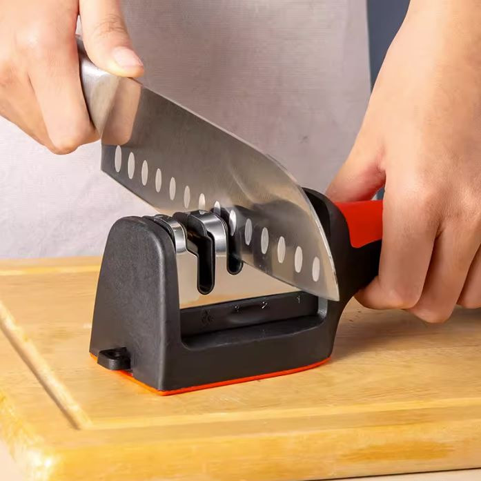 Dụng cụ mài dao , kéo đa năng 3 rãnh sắc bén ,máy mài dao bằng tay 3 cấp độ siêu tốc nhanh và tiện dụng