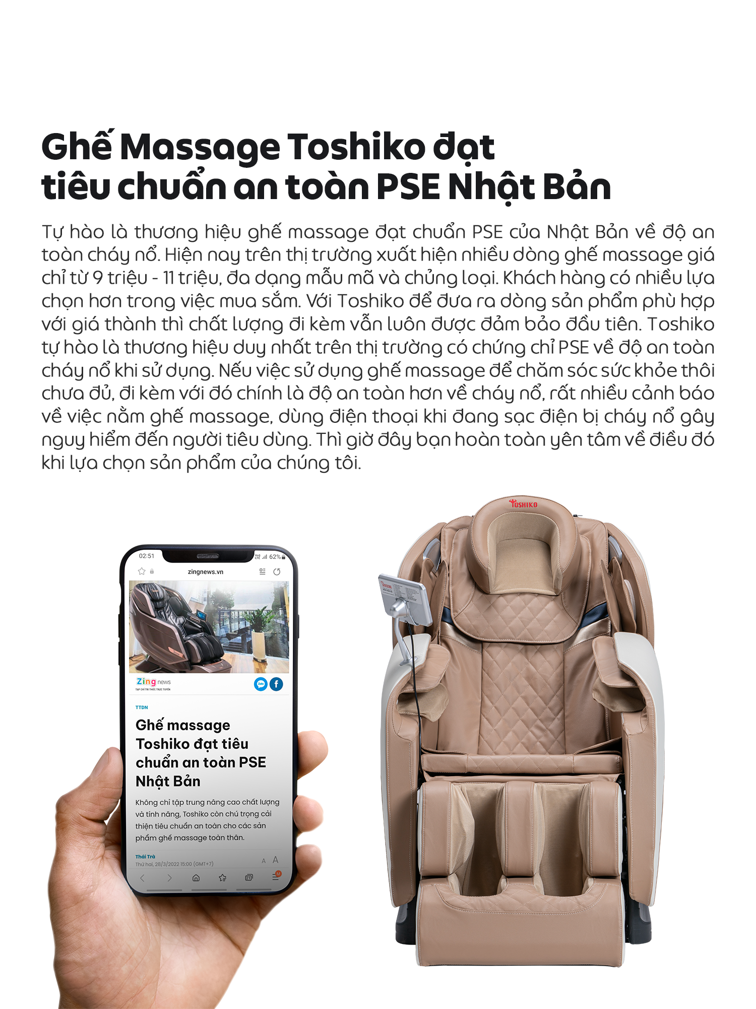 Ghế massage toàn thân Toshiko T21 giúp thư giãn và hỗ trợ giảm đau xương khớp hiệu quả