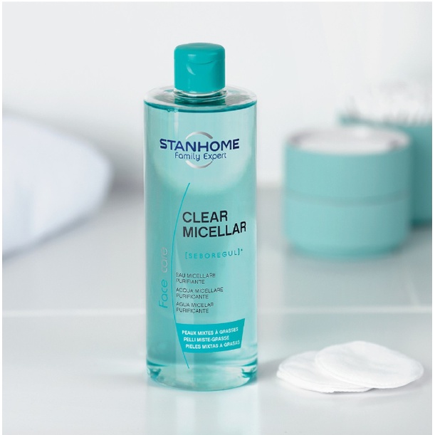 Stanhome Clear Micellar Nước Rửa Mặt & Tẩy Trang 2 In 1 Cho Da Dầu Mụn, Da Nhạy Cảm 400ml