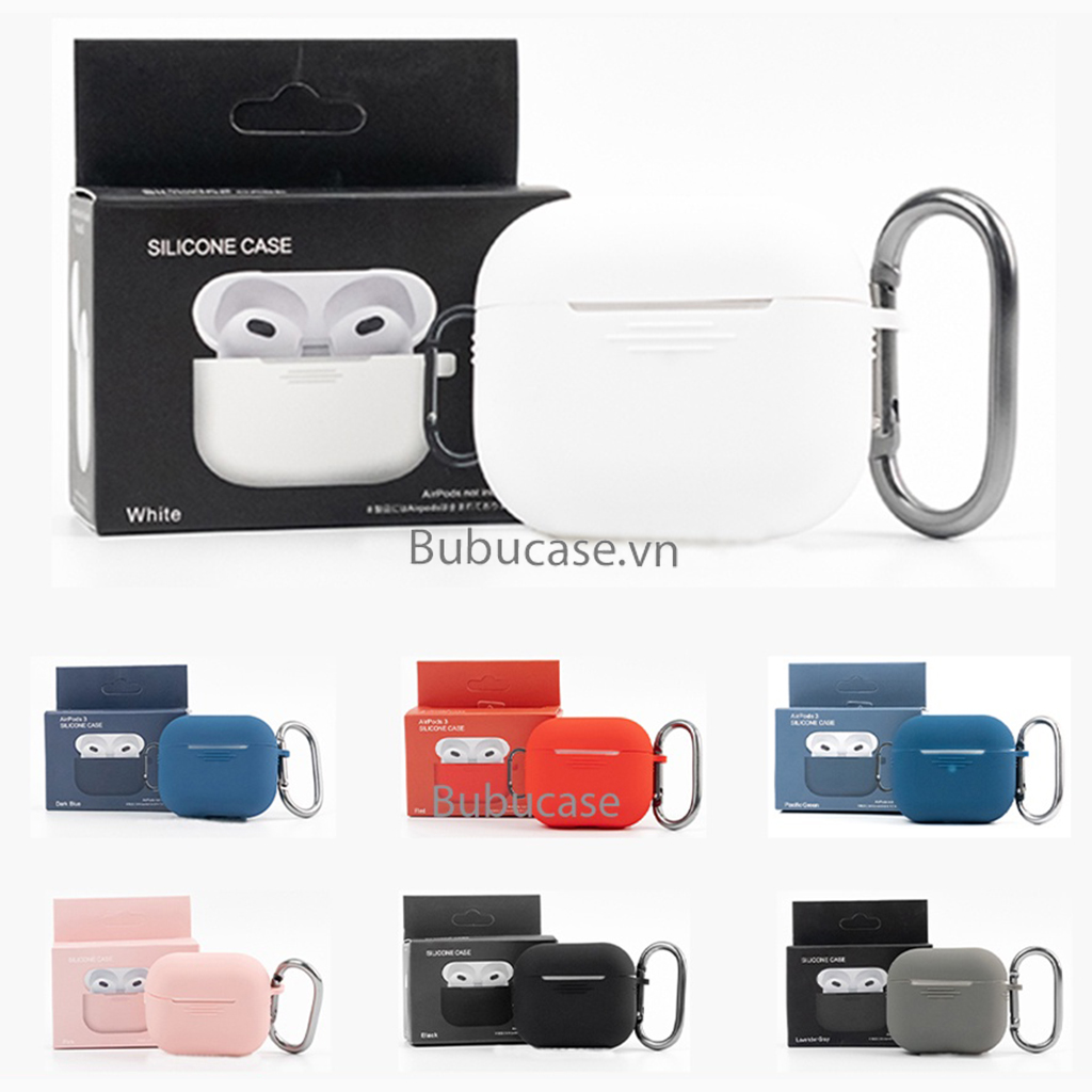 Ốp Bảo Vệ Dành Cho Apple Airpod 1/2/3 - Màu Pastel Kèm Móc Khóa - Chất Liệu Silicone Chống Bẩn, Chống Thấm | Full Box