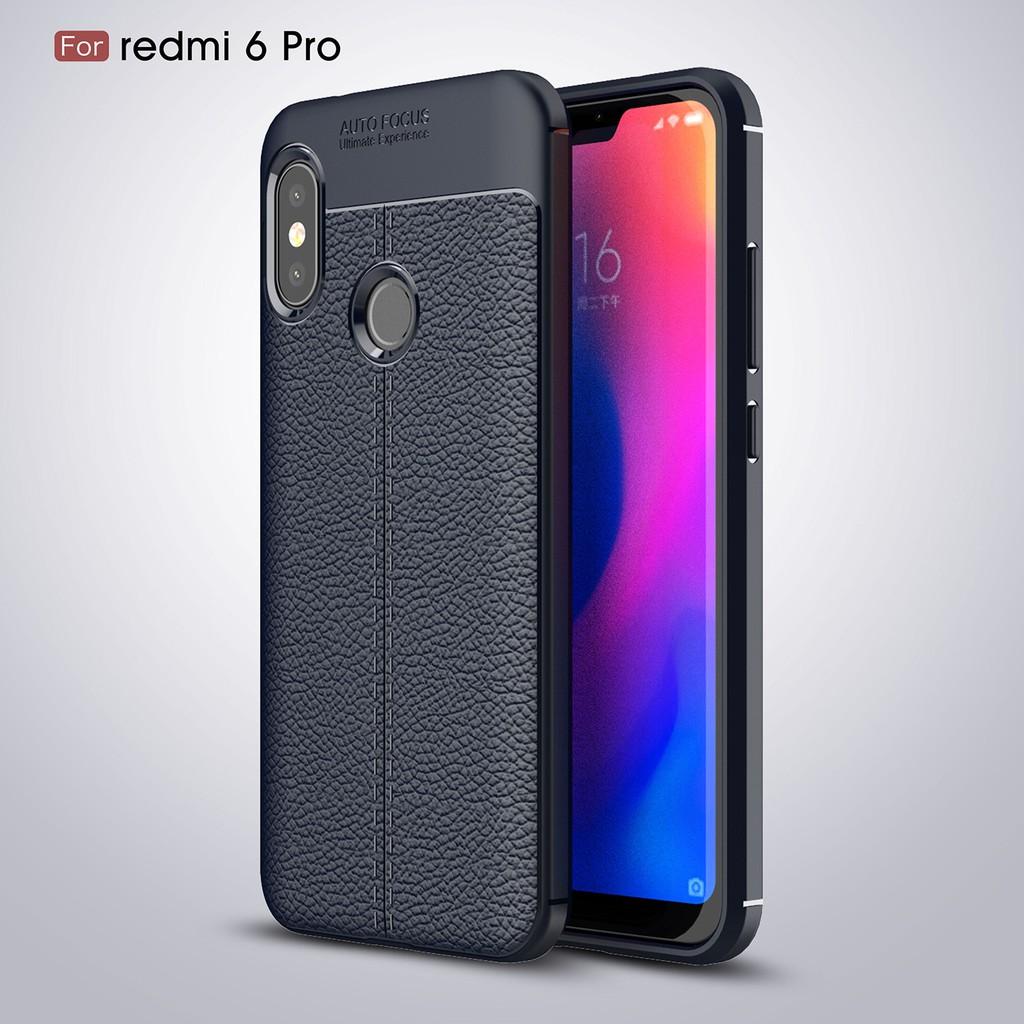 Ốp lưng Xiaomi Redmi 6 Pro silicon giả da Auto Focus