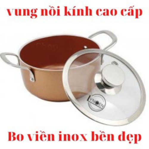 Nắp kính cường lực dùng cho nồi và chảo viền Inox 304 full size16cm/18cm/20cm/22cm/24cm/26cm/28cm/30cm - Hàng Việt Nam xuất Nhật