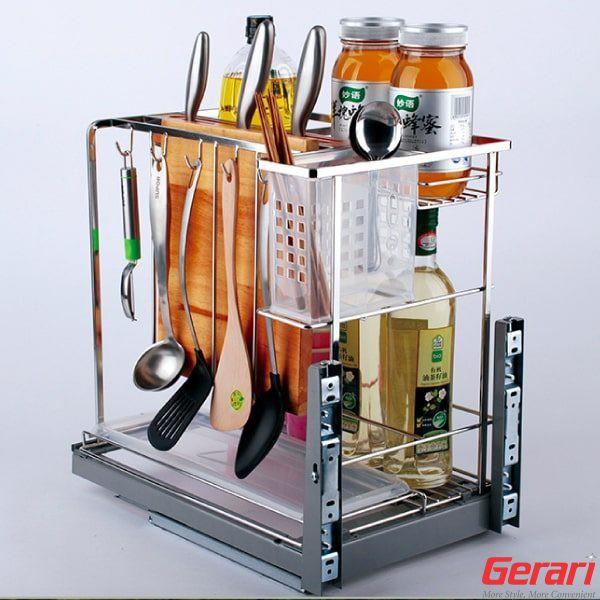 Kệ Gia vị nan dẹt Inox 304 bóng cao cấp