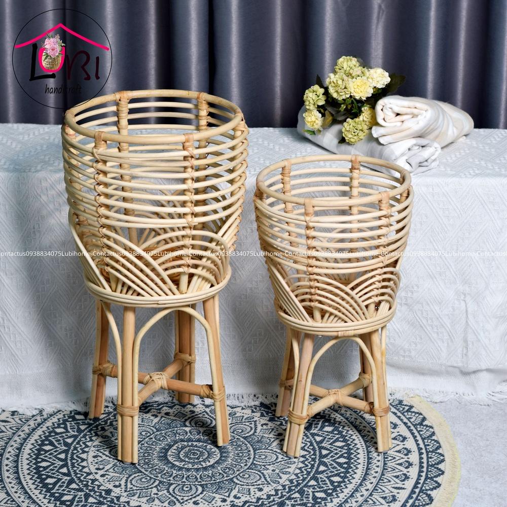 Lubihandicraft - Stand mây (chậu) đựng cây cảnh cao cấp - sang trọng, mộc mạc