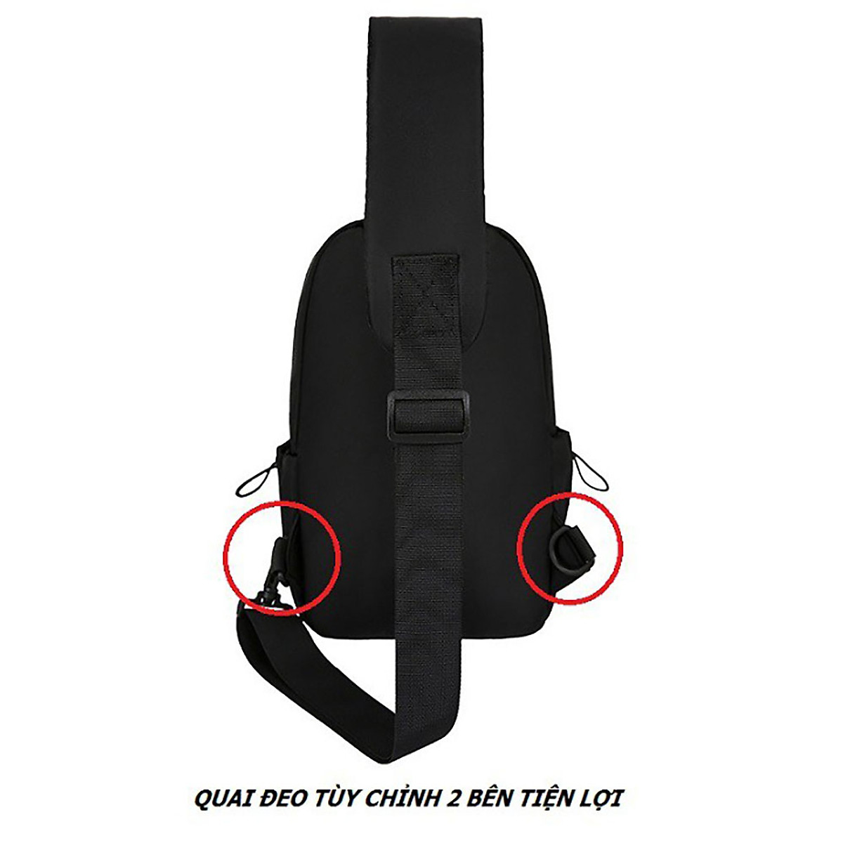 Hình ảnh Túi đeo chéo Basic chống nước, tích hợp dây sạc USB unisex nam nữ phong cách thời trang-Dru-hàng chính hãng 