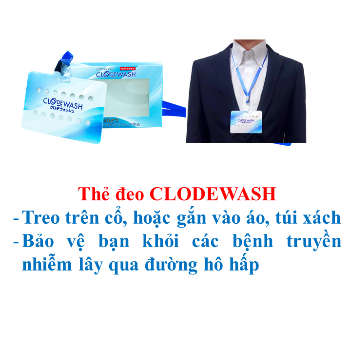 Thẻ đeo khử mùi đa năng công nghệ Nhật Bản CLODEWASH