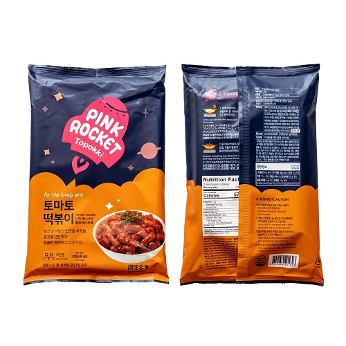 Bánh gạo Topokki Hàn Quốc vị Cà Chua Pink Rocket Túi 240g/túi