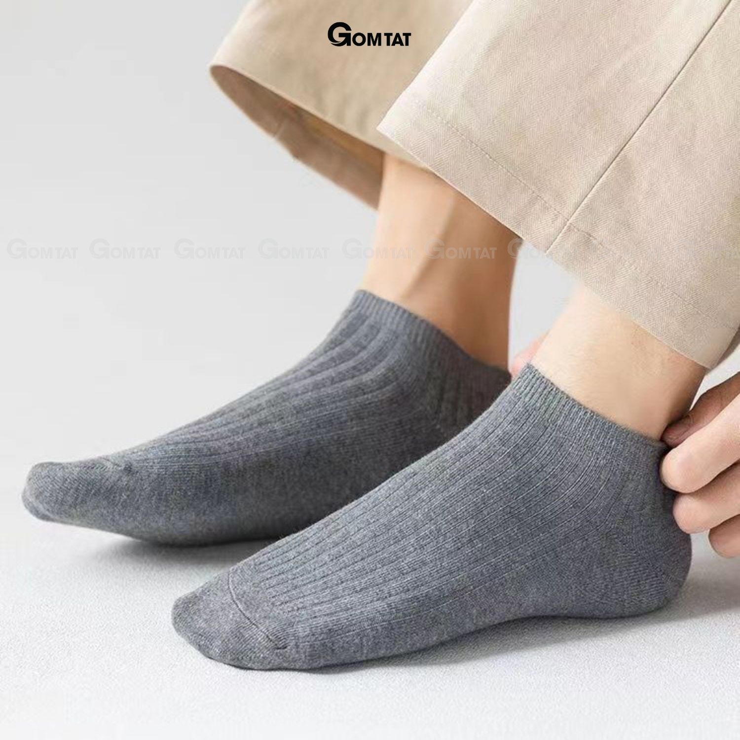 Combo 5 đôi tất nam cổ ngắn gân chìm, vớ nam ngắn cổ chất liệu cotton hút ẩm thoáng khí -FIVE-TAY10-NGAN-CB5