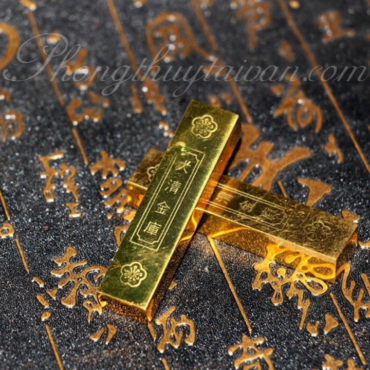 Thỏi vàng cây ĐỒNG 5.8cm*1cm*0.8cm chiêu lộc thờ cúng