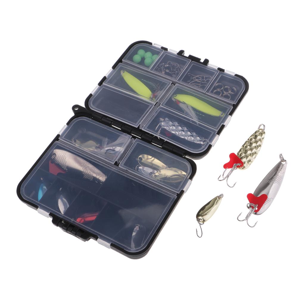 Fishing Accessories Kit 36PCS Baits Swivel Snap Bead Ring Terminal Tackle