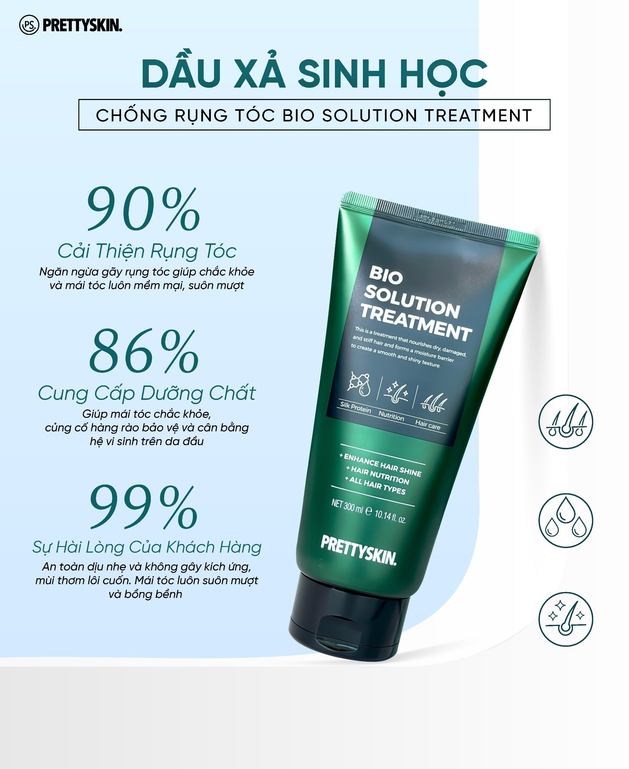 Dầu xả Bio solution treatment Prettyskin 300ml