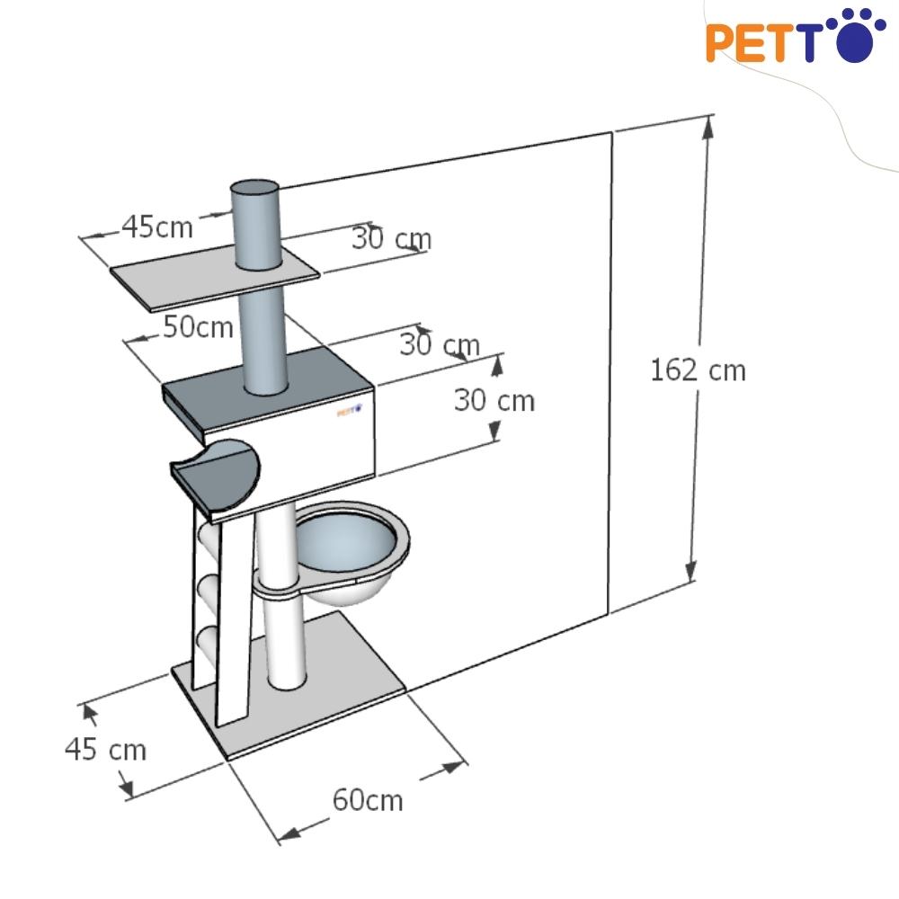 Nhà Cây Cho Mèo Kết Hợp Lồng Kính CH020