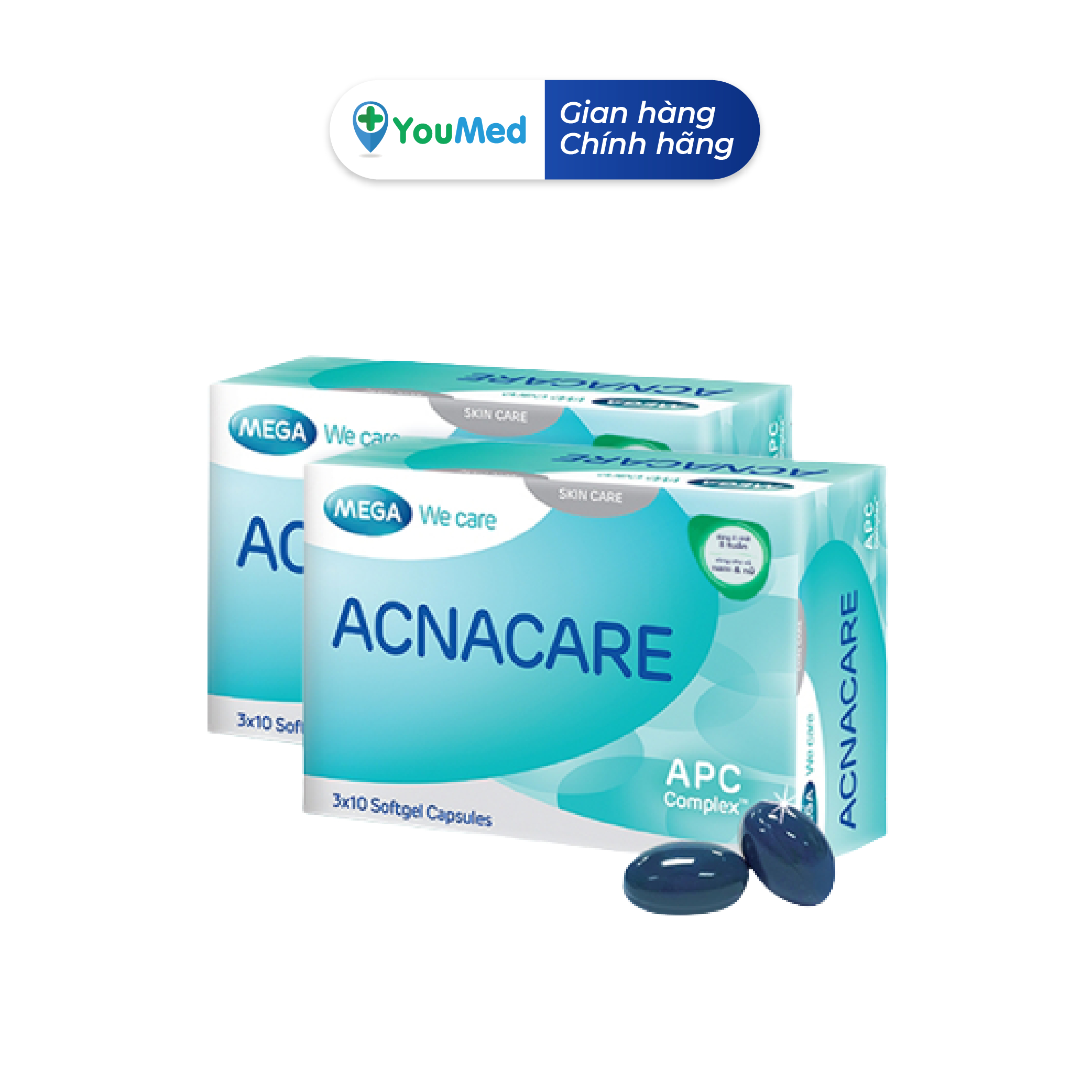 ACNACARE CAPSULES (Hộp/3 vỉ x 10 viên) - Viên Uống Cải Thiện Bã Nhờn Trên Da, Cải Thiện Mụn Trứng Cá