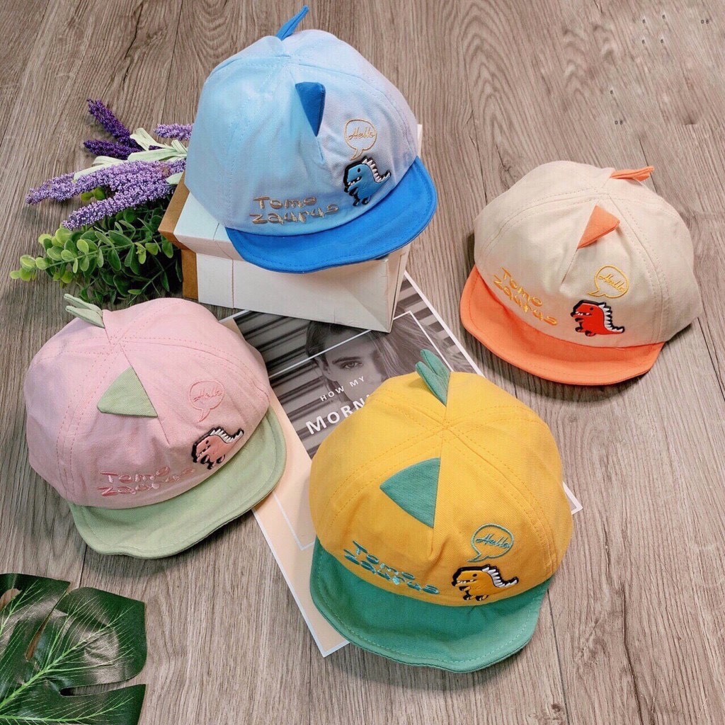 Mũ, nón lưỡi trai chú khủng long chất vải kaki cam kết đẹp