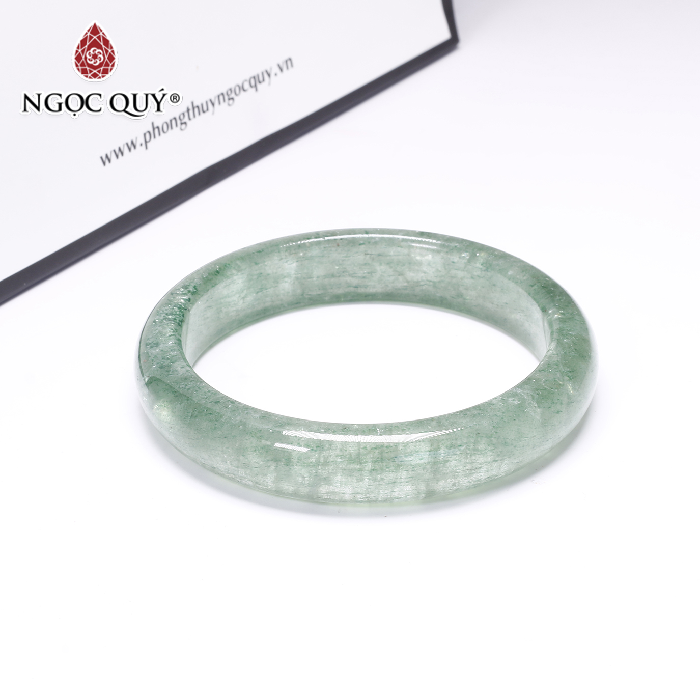 Vòng tay liền khối đá thạch anh dâu xanh mệnh hỏa, mộc - Ngọc Quý Gemstones