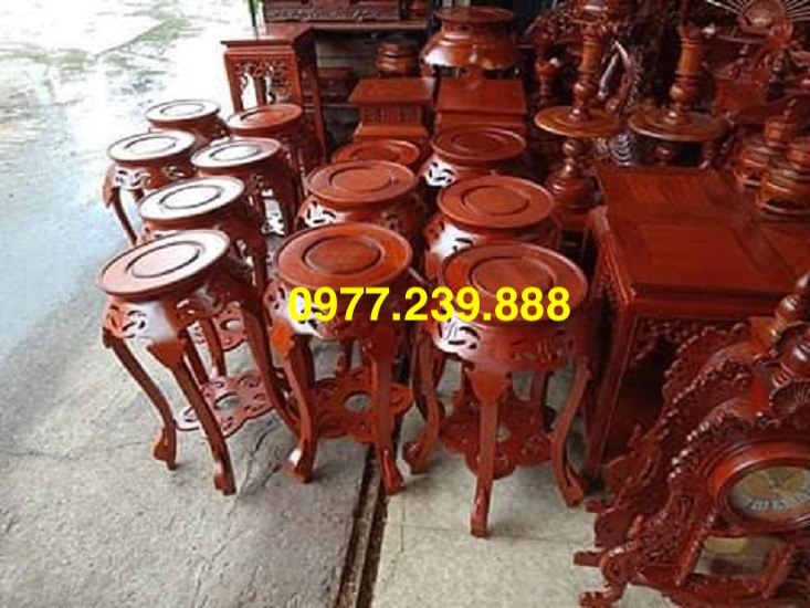 Đôn lá trầu gỗ hương lào cao 50cm 1 chiếc