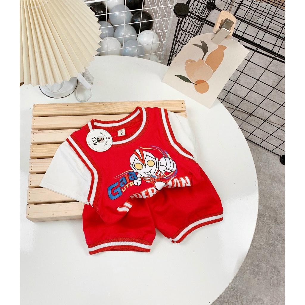 Bộ cộc tay chất Cotton tàu phiên bản siêu nhân cực đẹp thoáng mát mùa hè cho bé SAM.KIDS68