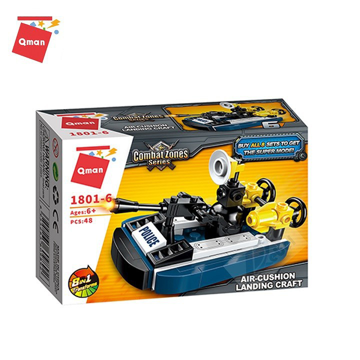 Bộ xếp hình lắp ráp TRỰC THĂNG CHIẾN ĐẤU 381 chi tiết QMAN 1801