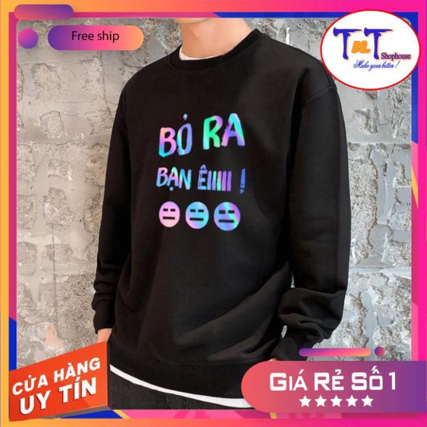 AS12 Áo Sweater Unisex ️/Áo nỉ Ulzzang phản quang unisex dài tay nam nữ - Bỏ Ra Bạn Êiii