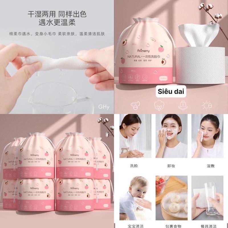 Khăn lau mặt khô tẩy trang đa năng YAGOONA cotton cao cấp YGN01 ( khăn tẩy trang túi hồng )