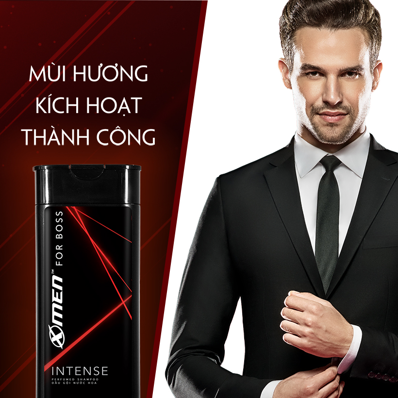 Dầu gội nước hoa X-Men For Boss Intense - Mùi hương trầm đầy nội lực 380g