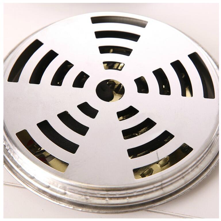 Bộ khay đốt nhang chống muỗi, nhang vòng chuyên dụng bằng thép có nắp đậy an toàn 15cm