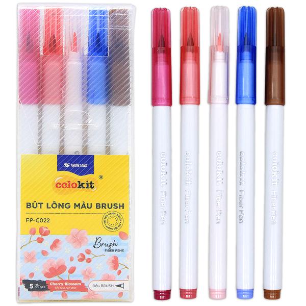 Vỉ 5 Bút Lông Màu Đầu Brush - Cherryblossom - Colokit FP-C022