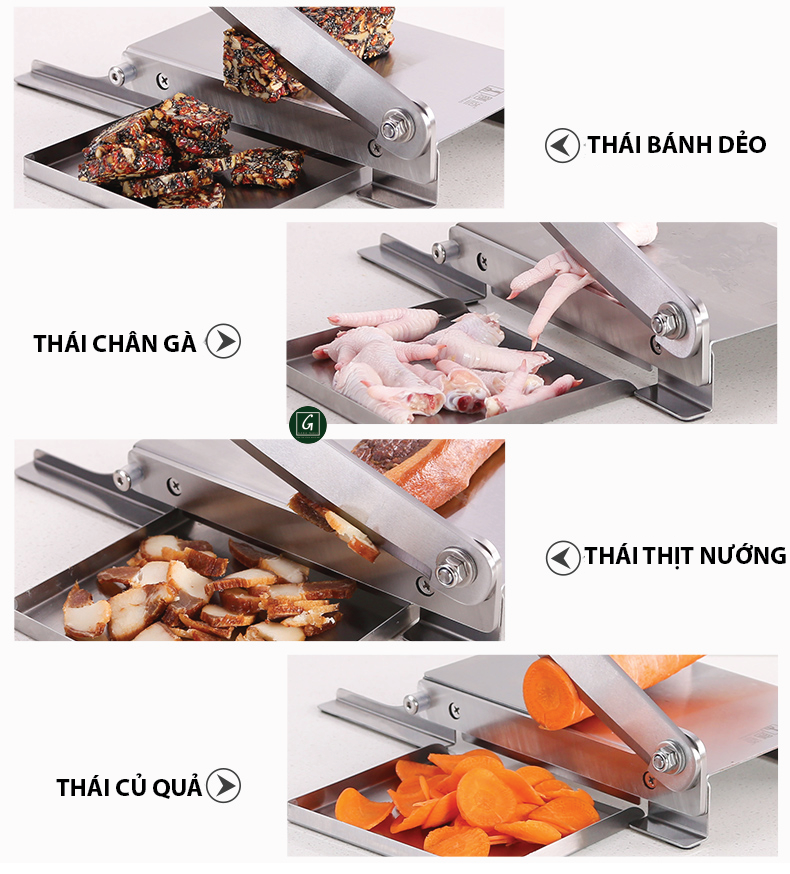 Dao Chặt Thịt Gà, Thái Thịt Bò Đông Lạnh, Thái Thuốc Bắc, Cắt Đa Năng KD0270, Lưỡi Thép 40CR14, Inox 430 - Tặng Tay Mài KD0315