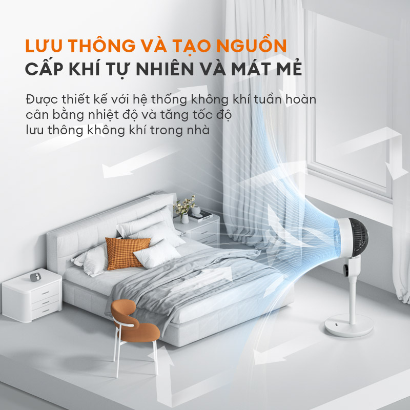 Quạt tuần hoàn không khí Gaabor GFD-N240A gió đối lưu độ ồn thấp  - Hàng chính hãng