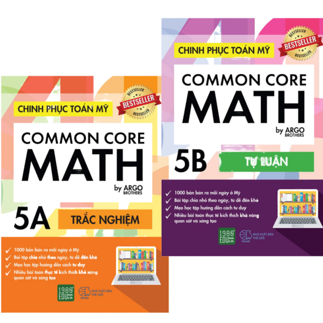 Sách song ngữ tự học phát triển tư duy cho học sinh Tiểu học: Chinh phục Toán tư duy Mỹ - Common Core Math (5A +5B)